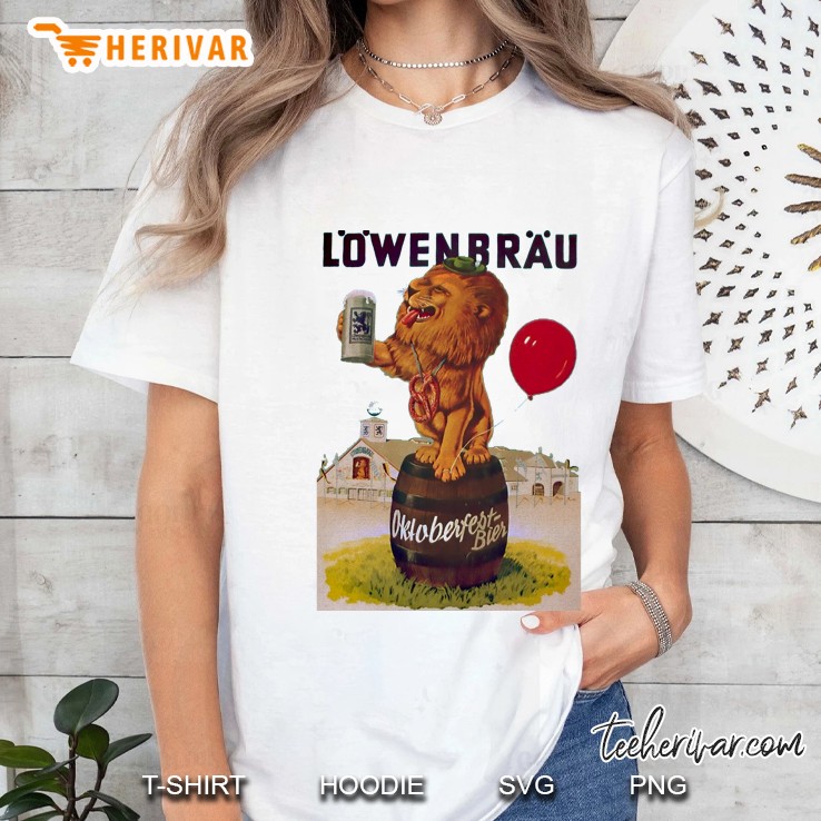 German Oktoberfest Party With Lowenbrau Lion Classic Ladies Tee