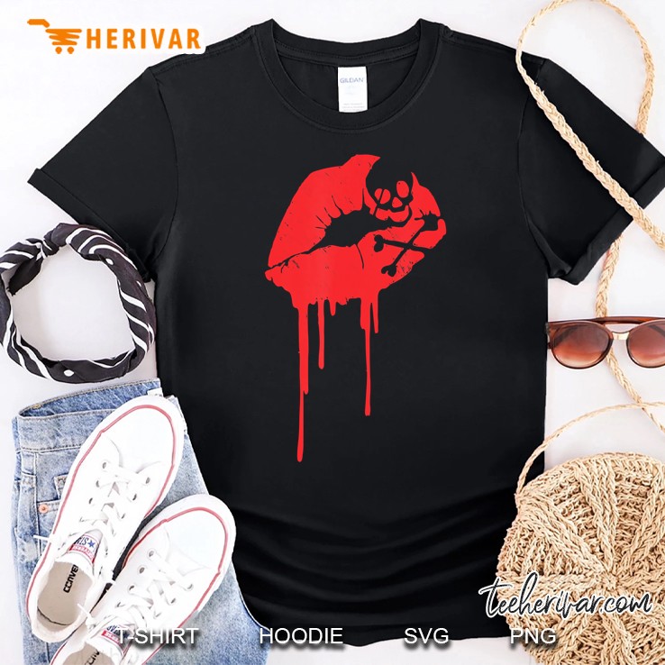 Fatal Kiss Black Lips And Skull Popular Tattoo Inspired Shirt