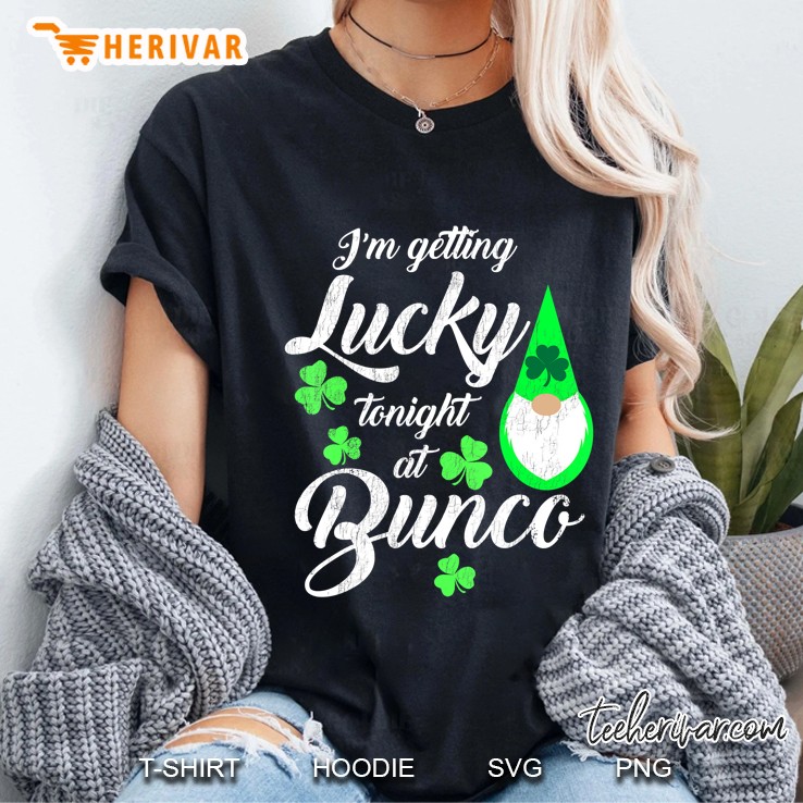 Funny Bunco St. Patrick's Day Gnome Getting Lucky At Bunco Hoodie