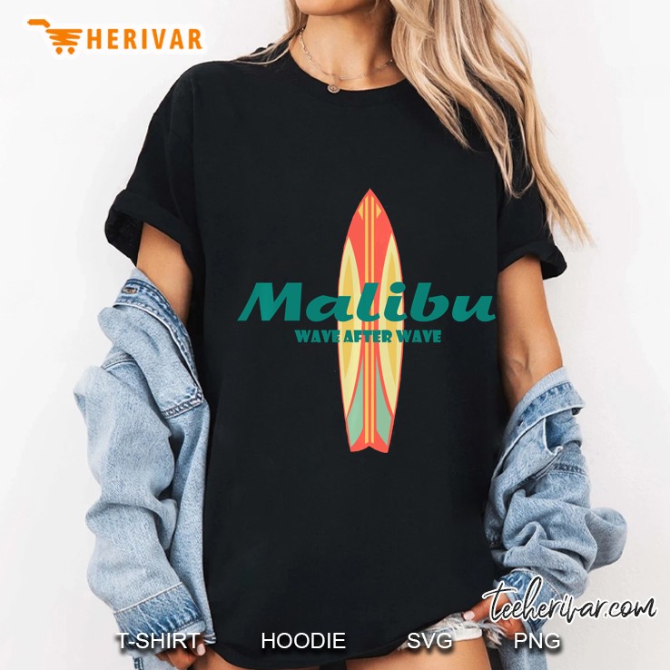 Malibu Souvenir Retro Fun Vintage California Surf Tee Gifts Pullover Ladies Tee