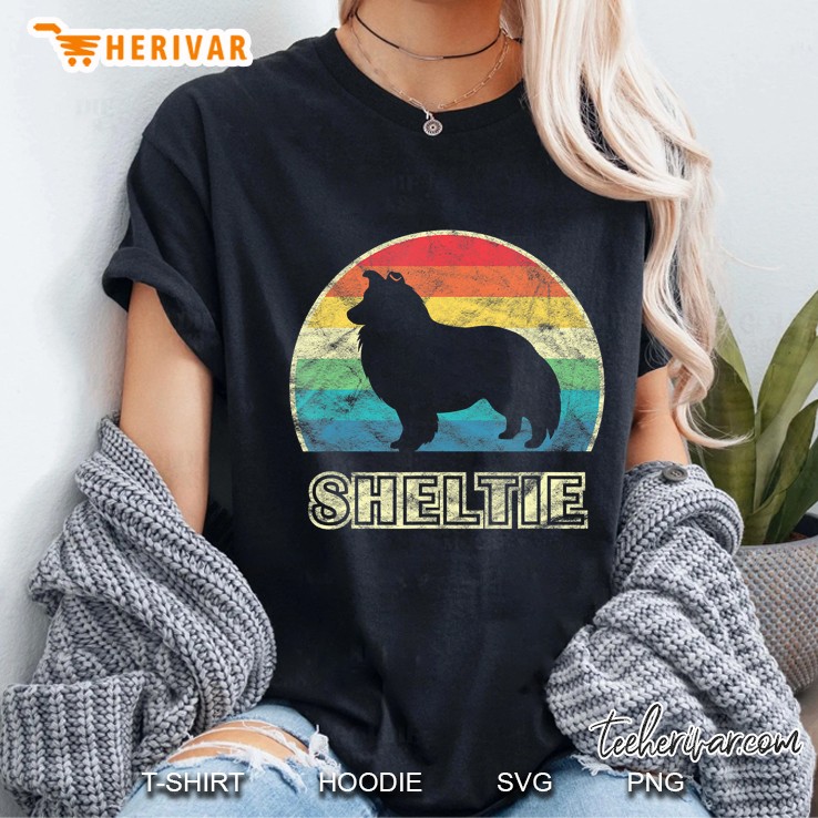 Sheltie Vintage Style Dog Ladies Tee