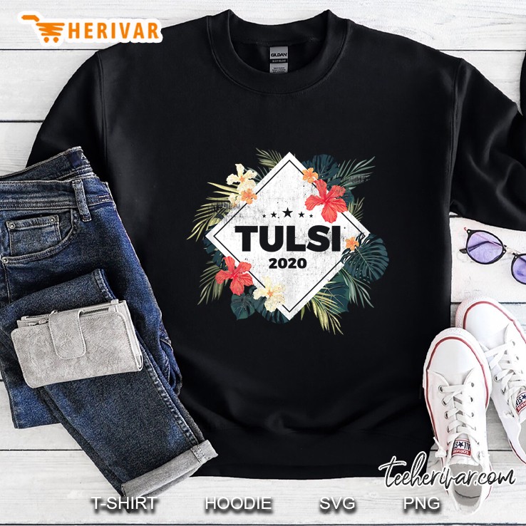 Tulsi Gabbard For President 2020 Distressed Hawaii Plants Sweatshirt
