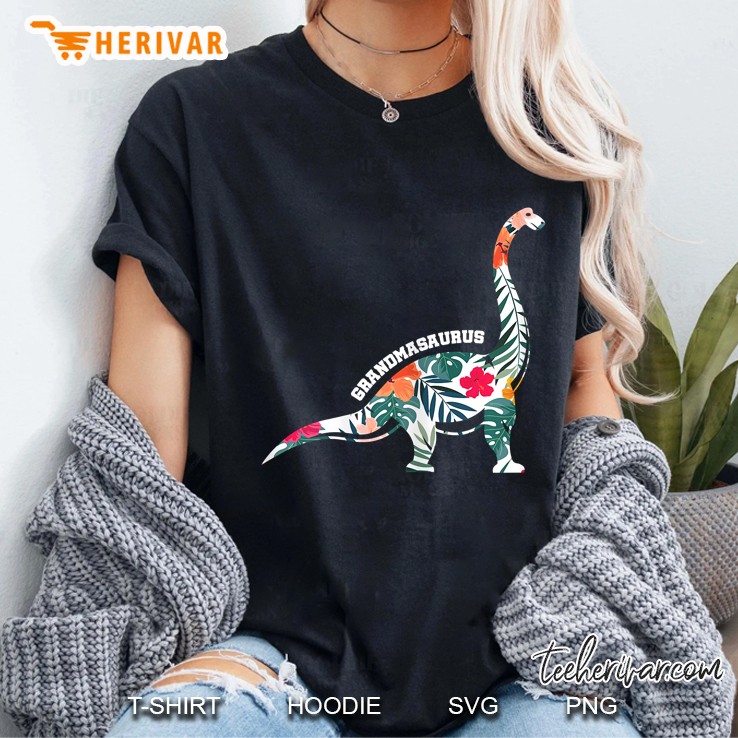 Womens Grandmasaurus Dinosaur Floral Funny Gigi Gift Ladies Tee