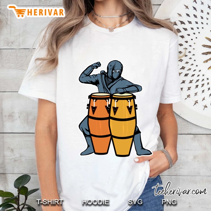 Funny Ninja Percussionis - Congas - Latin Music Ladies Tee