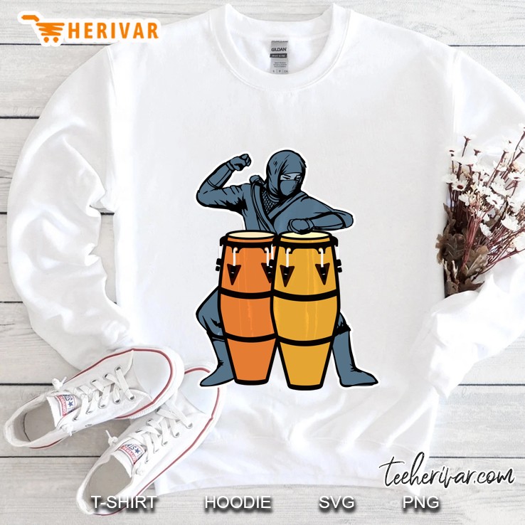 Funny Ninja Percussionis - Congas - Latin Music Sweatshirt