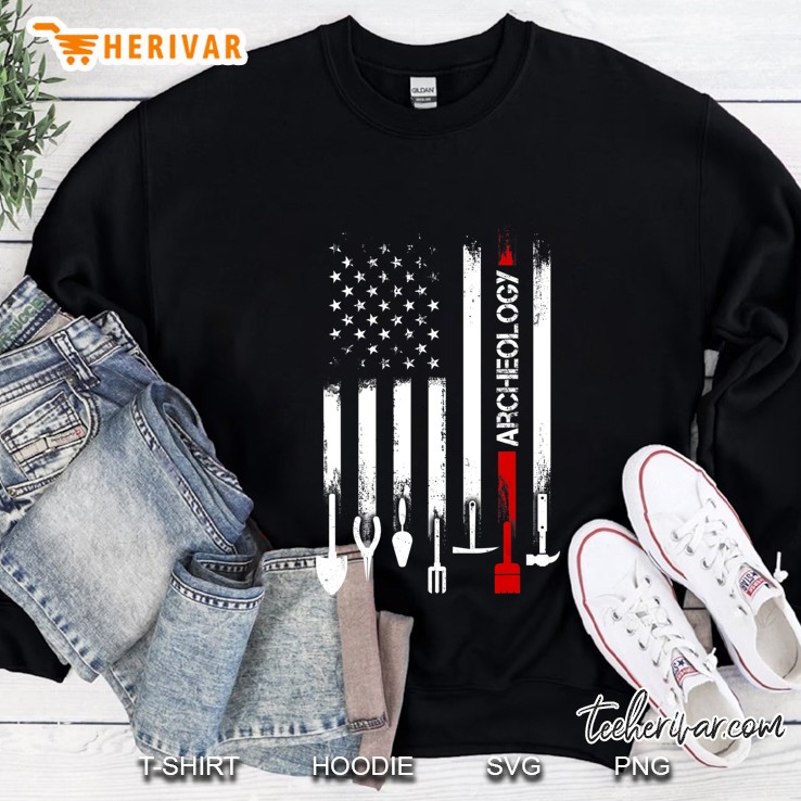American Flag With Archeology Tshirt For Women Men Father Sweatshirt