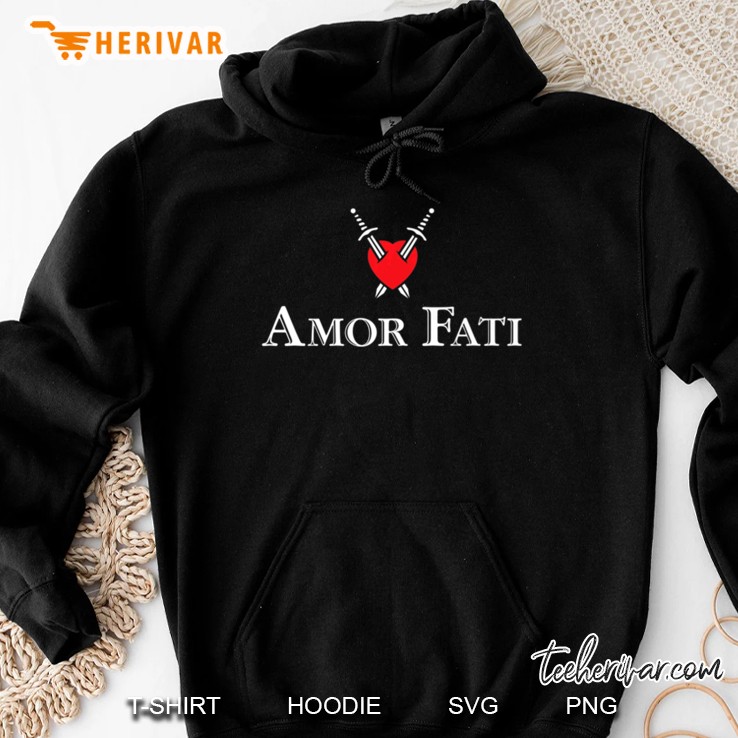 Amor Fati Swords And Heart Hoodie