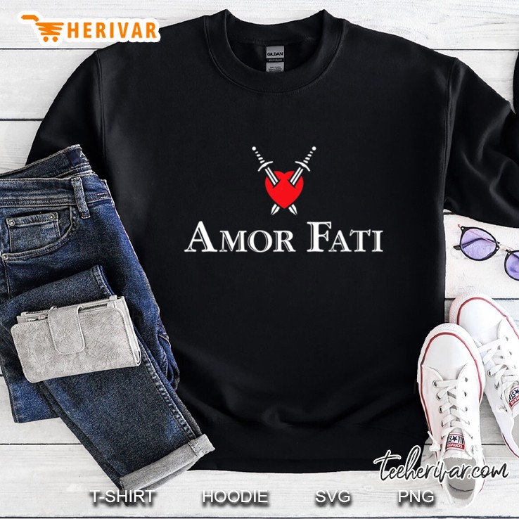 Amor Fati Swords And Heart Sweatshirt