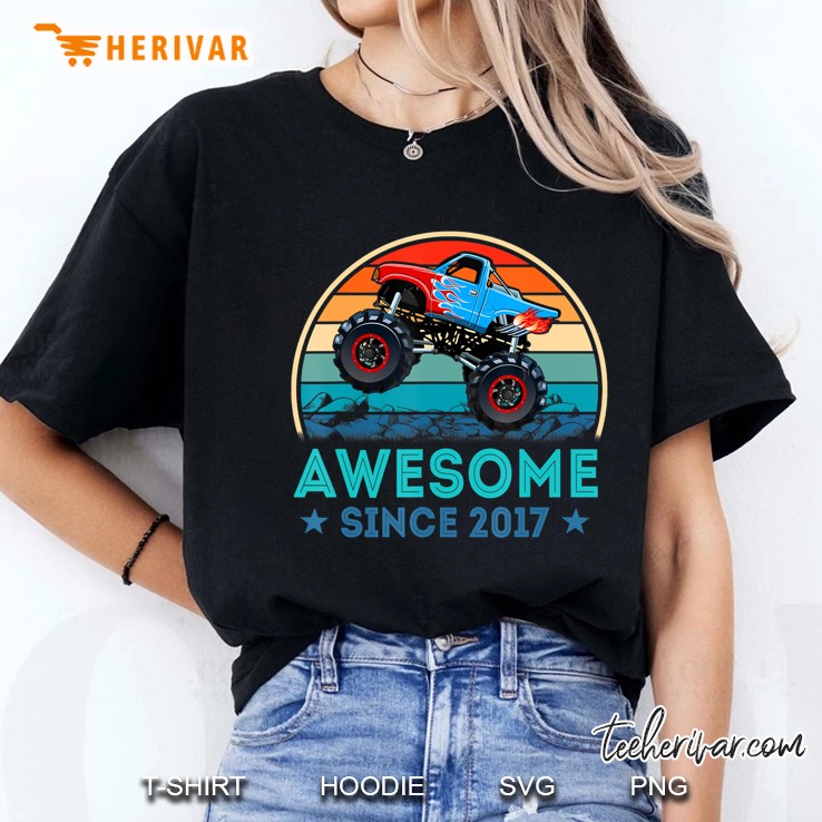Awesome Since 2017 2Nd Years Old Monster Truck Shirt Ladies Tee