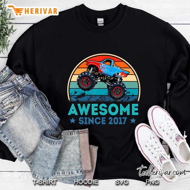 Awesome Since 2017 2Nd Years Old Monster Truck Shirt Sweatshirt