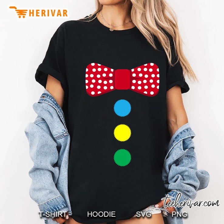 Clown Tie Costume Circus Rainbow Halloween Carnival Ladies Tee