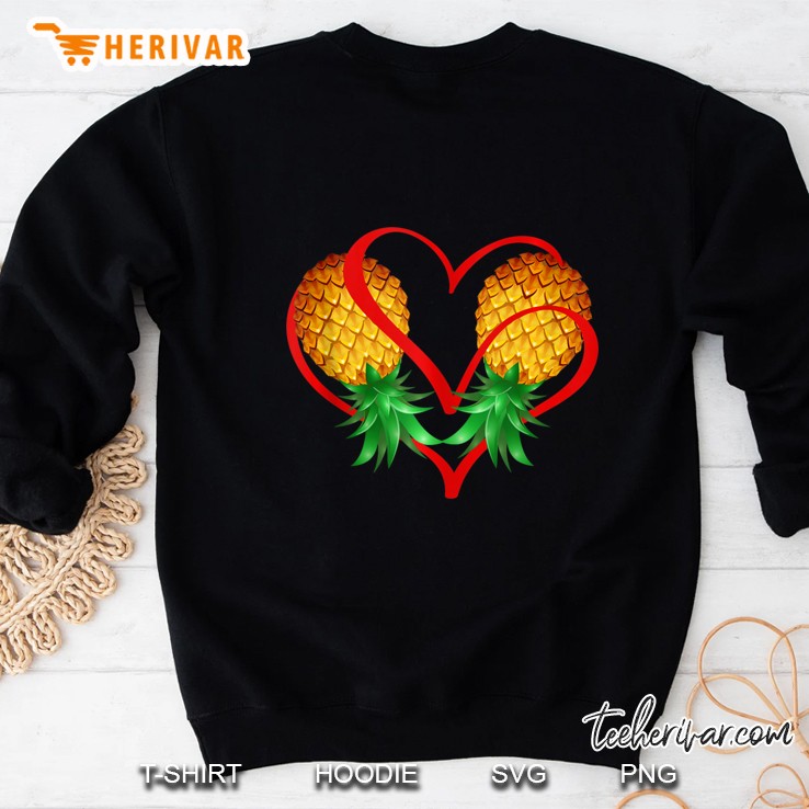 Couple Swinger Upside Down Pineapple With Red Heart Tank Top Mugs