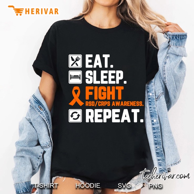 Eat Sleep Fight Rsd Crps Awareness Repeat Ladies Tee