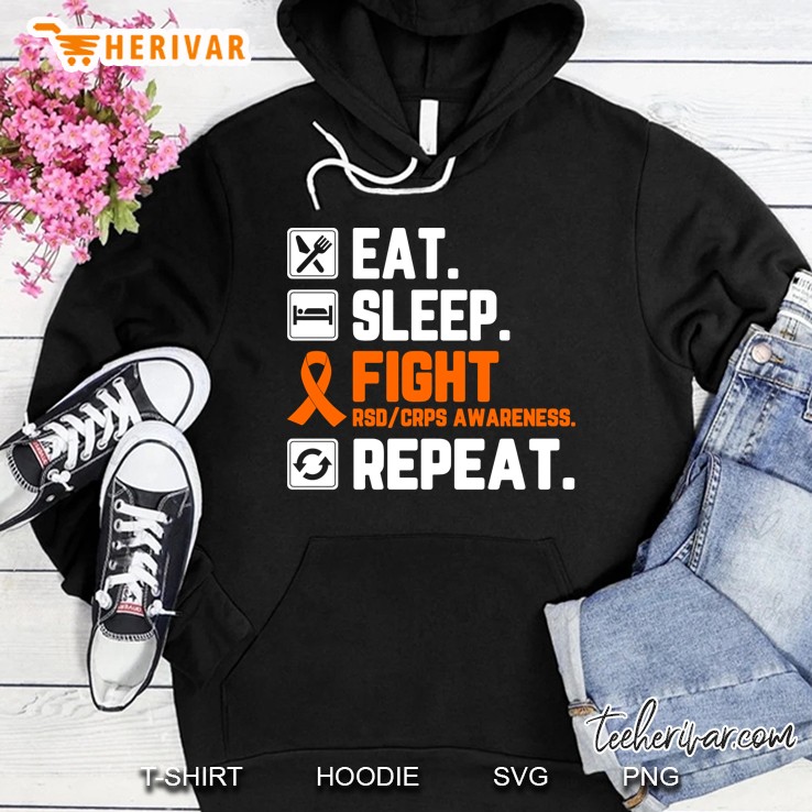 Eat Sleep Fight Rsd Crps Awareness Repeat Hoodie