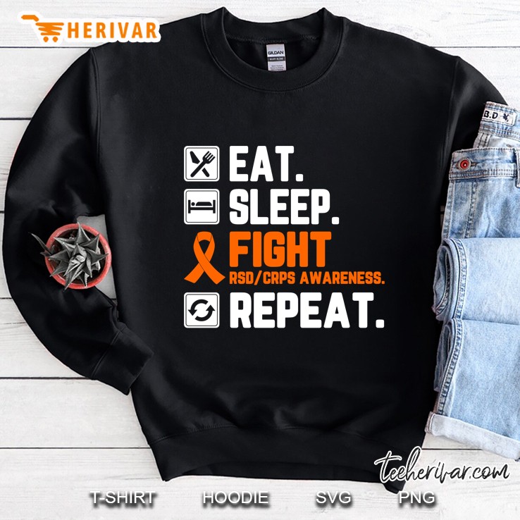 Eat Sleep Fight Rsd Crps Awareness Repeat Sweatshirt