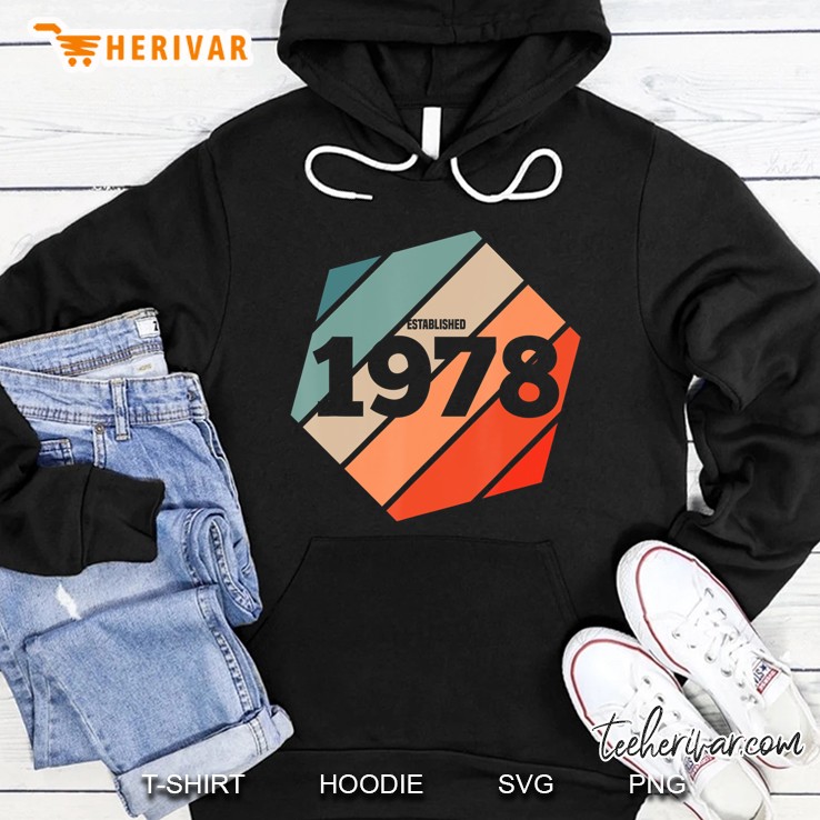 Established 1978 Vintage 42Nd Birthday Gift Retro Est 1978 Hoodie