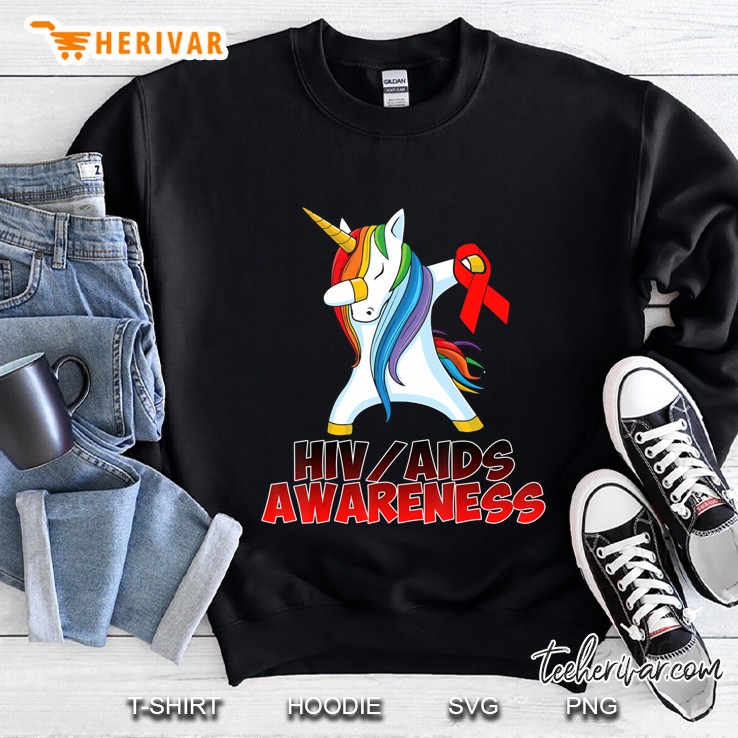 Hiv Aids Awareness Cute Unicorn Lover Fight Stigma Gifts Sweatshirt