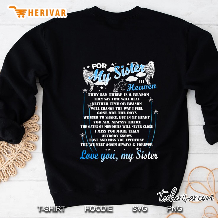 Loving Memorial My Sister , For My Sister In Heaven Pullover Mugs