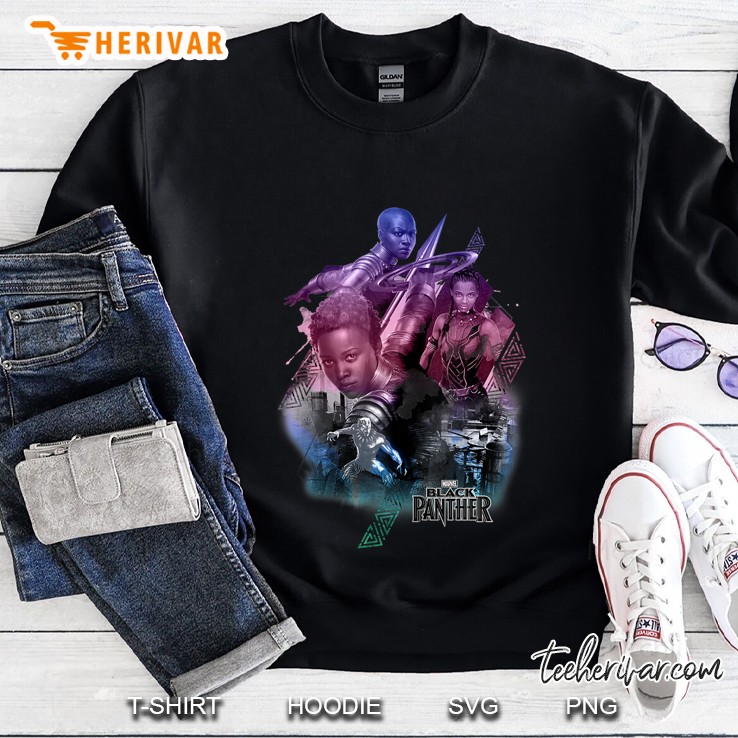 Marvel Black Panther Gradient Character Collage Logo Tank Top Sweatshirt