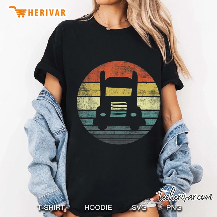Mens Truck Driver Gifts Retro Truck Trucking Dad Funny Trucker Ladies Tee