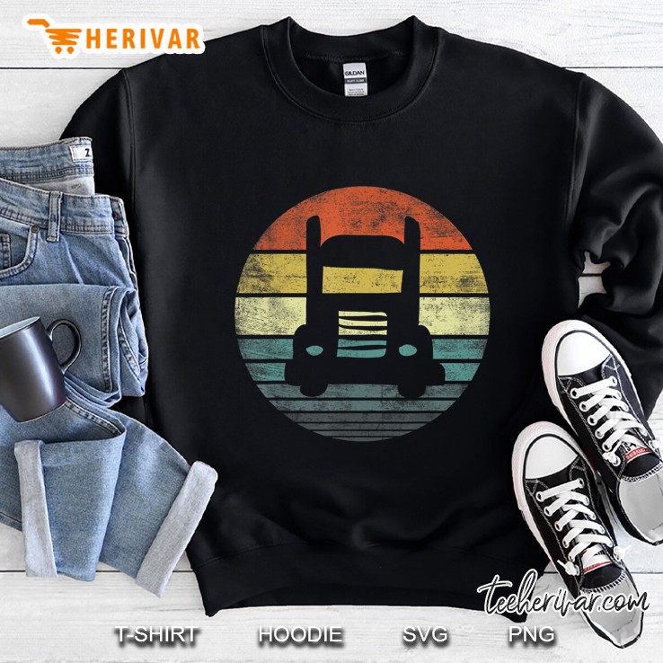Mens Truck Driver Gifts Retro Truck Trucking Dad Funny Trucker Sweatshirt
