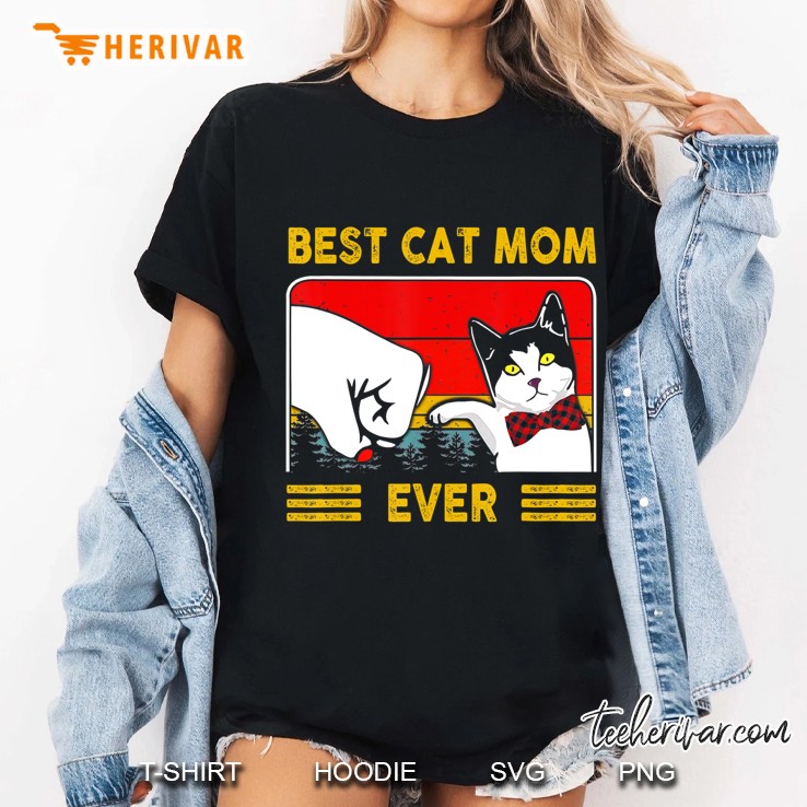 Retro Vintage Best Cat Mom Ever Mother's Day Gifts Hoodie