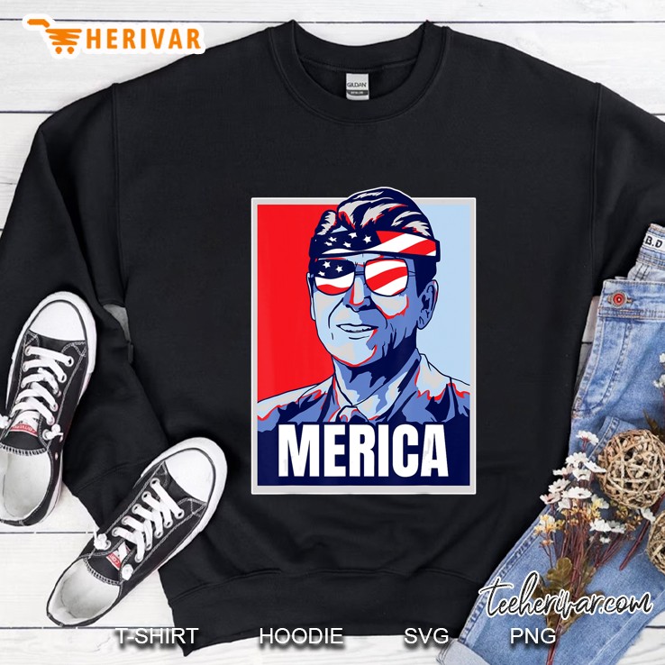 Ronald Reagan Shirt Usa Flag Tee American Love Gift Tshirt Sweatshirt