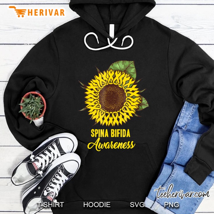 Spina Bifida Awareness Shirts Sunflower Ribbon October Mont Hoodie