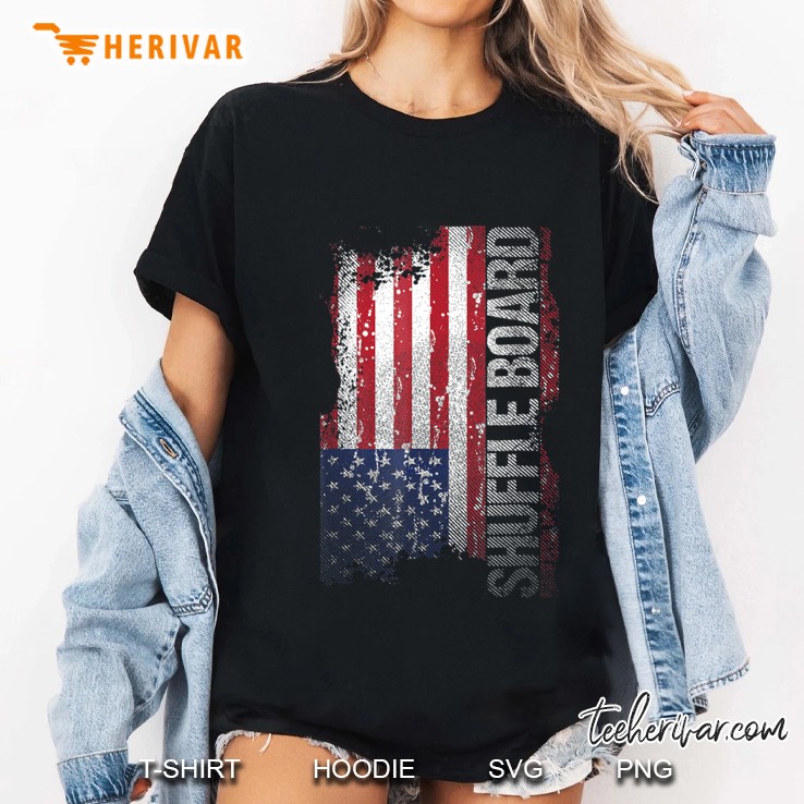 Usa Flag Shuffleboard Ladies Tee