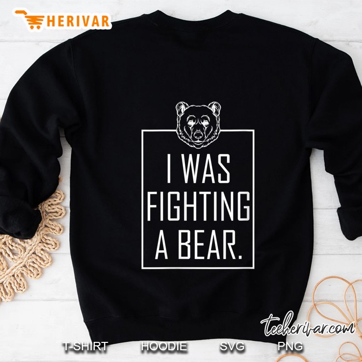 Womens I Was Fighting A Bear Get Well Gifts Funny Injury Recovery V-Neck Sweatshirt