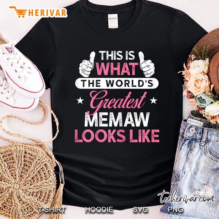 Womens Memaw Shirt Gift World's Greatest Memaw Shirt