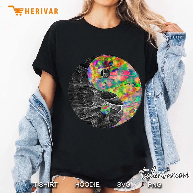 Yin Yang Psychedelic Vintage Chinese Tai Chi Symbol Ladies Tee