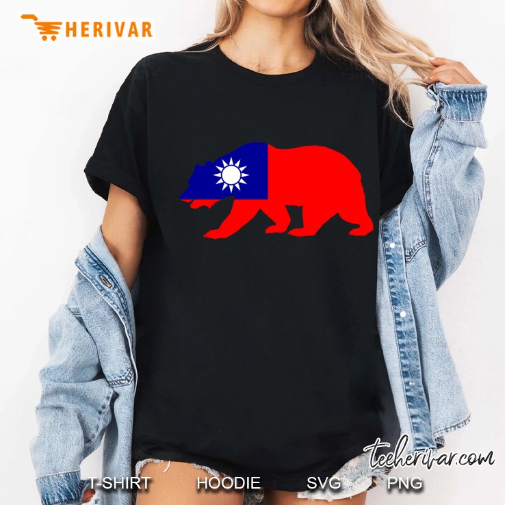 Flag Black Bear Of Taiwan Slim Fit Hoodie