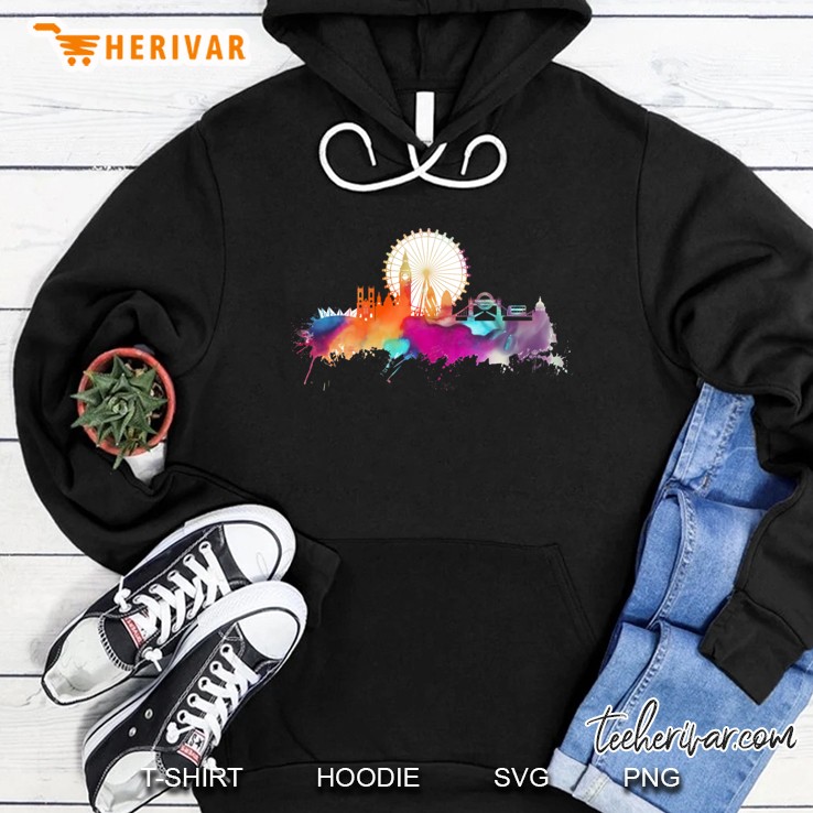 London Skyline Watercolor Classic Hoodie
