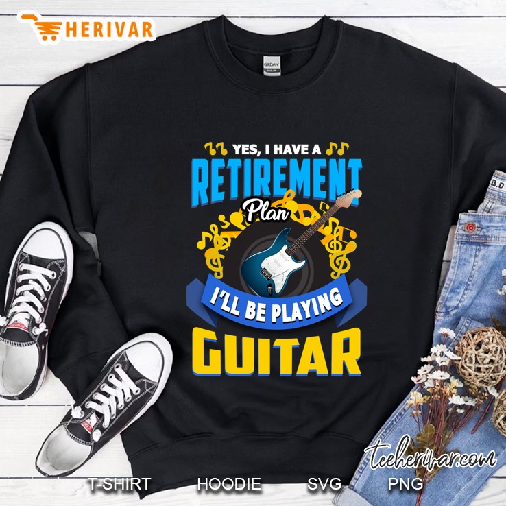 Retirement Plan I&X27;Ll Be Playing Guitar Guitarists Tshirt Guitar Gifts For Men Guitar Gift Mugs