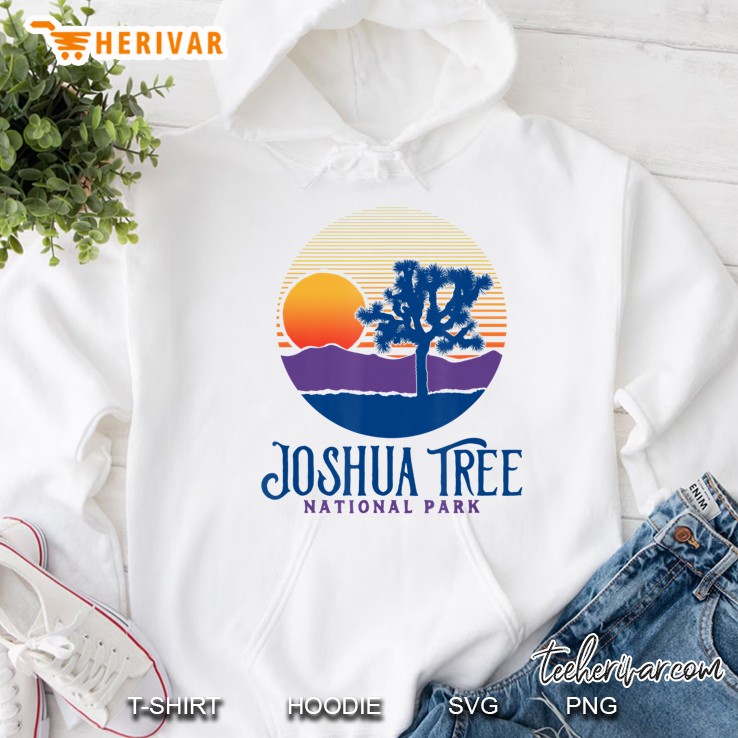 Joshua Tree National Park Vintage Artistic Sunset Mountains Hoodie