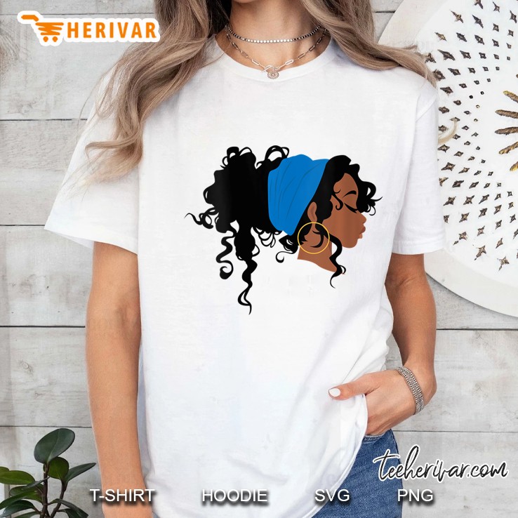 Womens African American Head Wrap Turban Scarf Natural Hair Shirt Ladies Tee