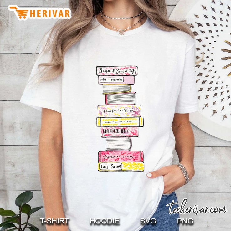 Novels Of Jane Austen - Watercolor Classic Ladies Tee