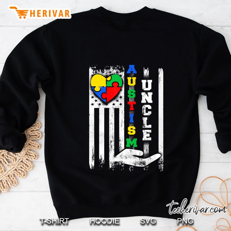 Autism Uncle Shirt Us Flag Sweatshirt