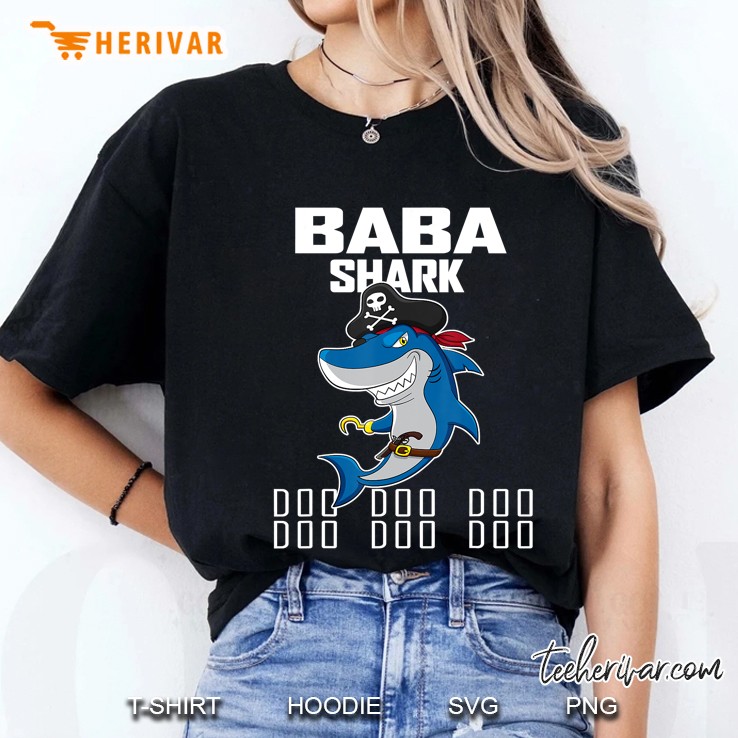 Baba Shark Doo Doo Doo Halloween Pirate Shark Ladies Tee