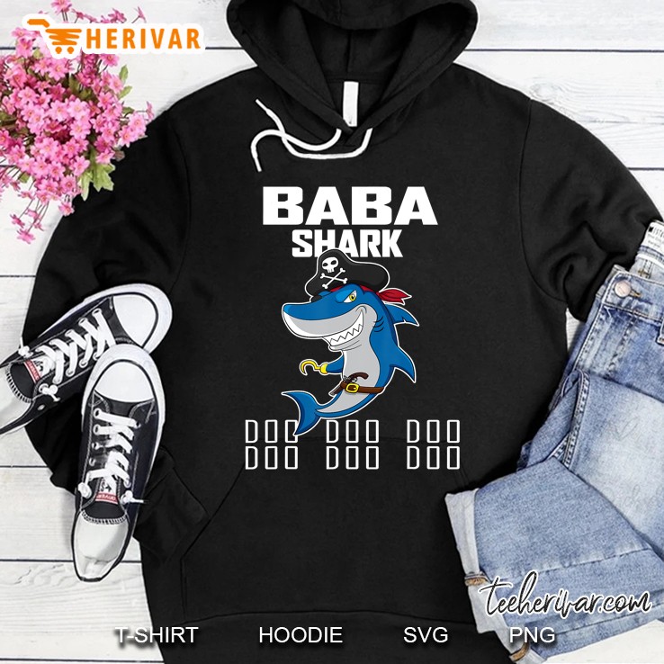 Baba Shark Doo Doo Doo Halloween Pirate Shark Hoodie