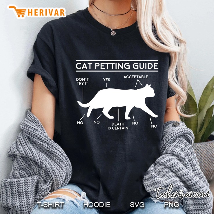 Cat Owner Petting Guide Funny Shirt Ladies Tee