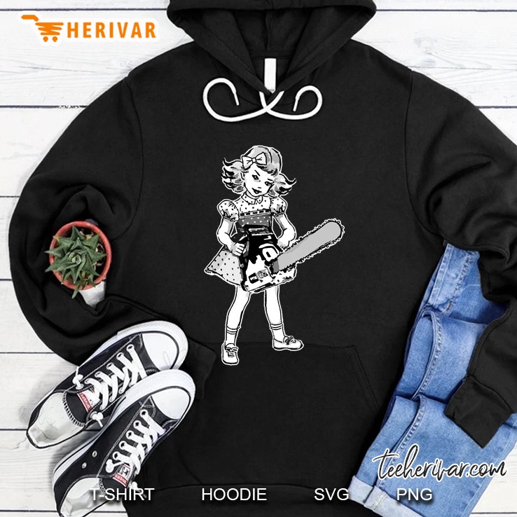Chainsaw Girl Punk Goth Horror Fan Hoodie