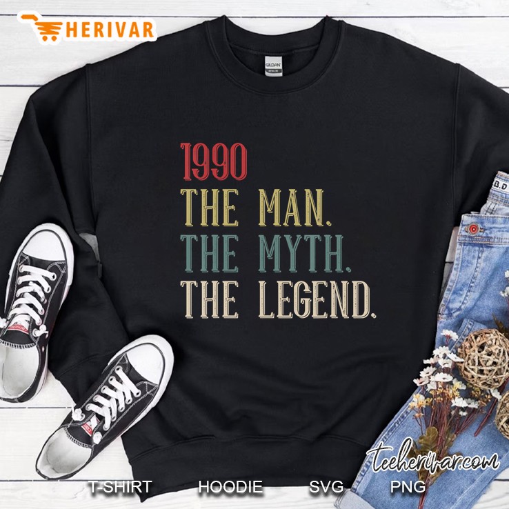Cool Funny Vintage Retro 30Th Birthday Gift 1990 For Men Boy Sweatshirt