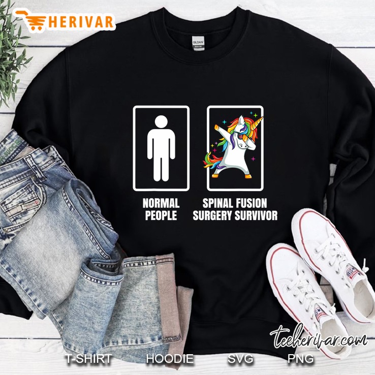 Dabbing Unicorn Spinal Fusion Surgery Survivor Recovery Gift Sweatshirt
