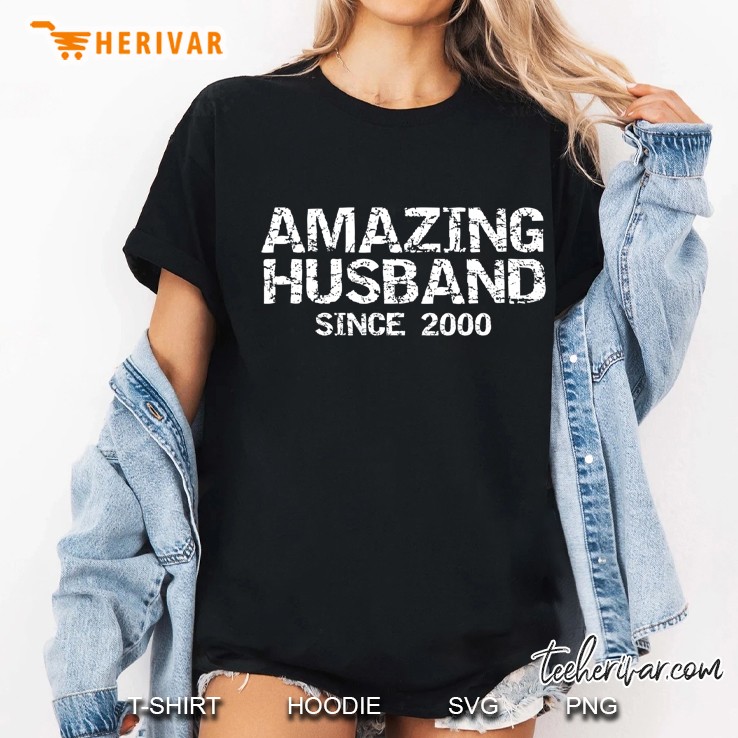 Fun 20Th Wedding Anniversary Gift Amazing Husband Since 2000 Ladies Tee
