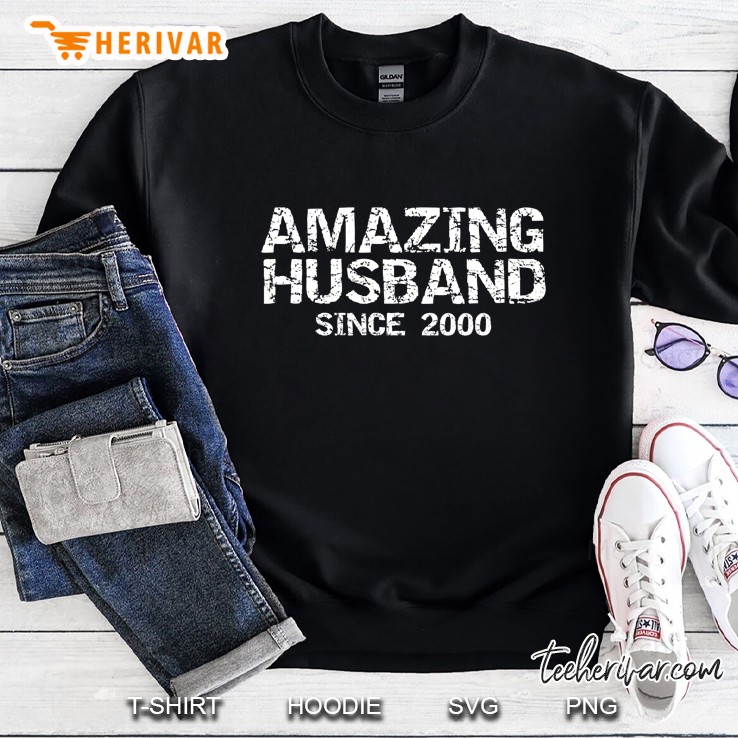 Fun 20Th Wedding Anniversary Gift Amazing Husband Since 2000 Sweatshirt