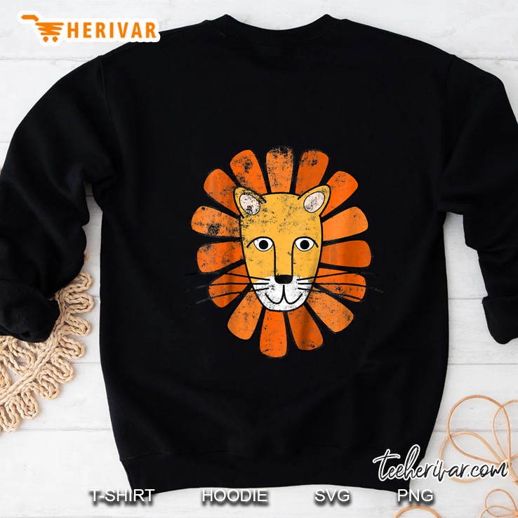 Kids Lion Face . Boys Girls Cartoon Lion Tee Sweatshirt