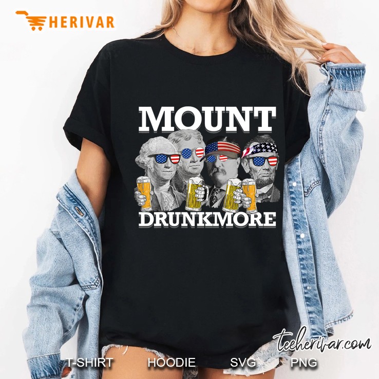 Mount Drunkmore Mount Rushmore Us Presidents Drinking Ladies Tee