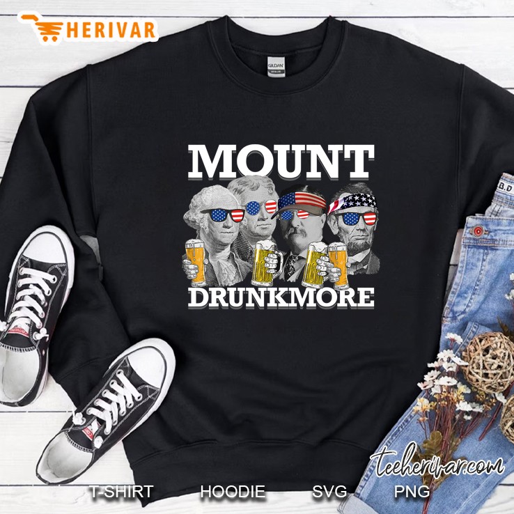 Mount Drunkmore Mount Rushmore Us Presidents Drinking Sweatshirt